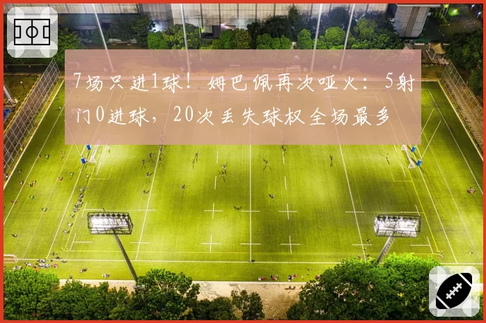 7场只进1球!姆巴佩再次哑火:5射门0进球,20次丢失球权全场最多